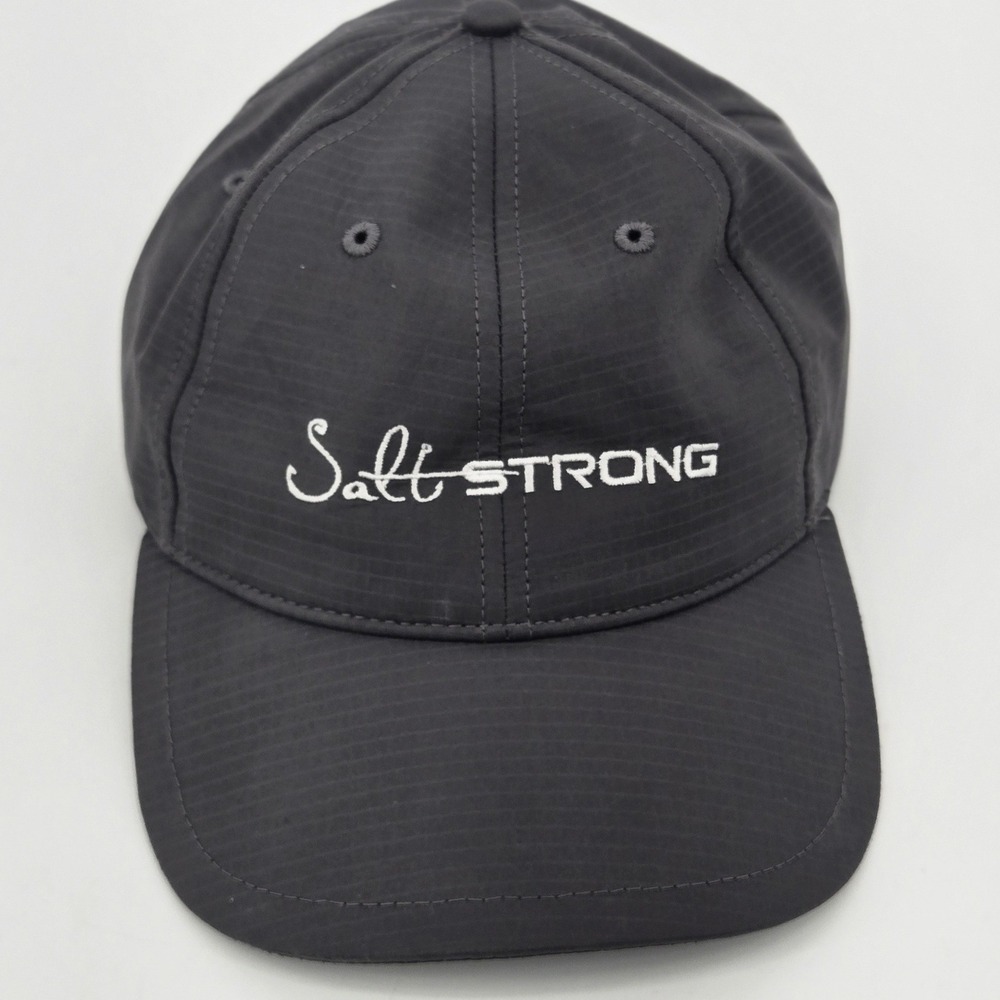 Salt Strong Performance Charcoal Gray Grid Ripstop Adjustable Fishing Hat EUC